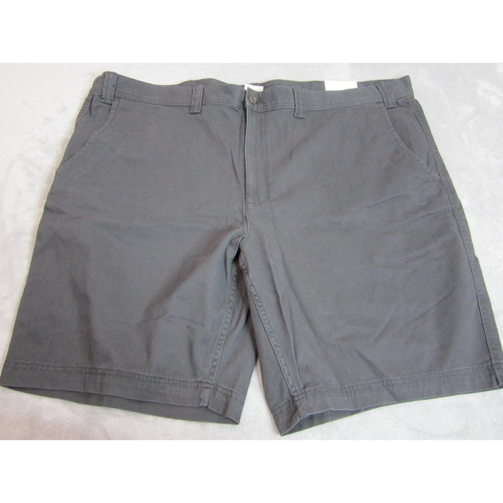 St. John's Bay Shorts Mens 52 Big Grey NEW Flat Front Comfort Stretch Casual